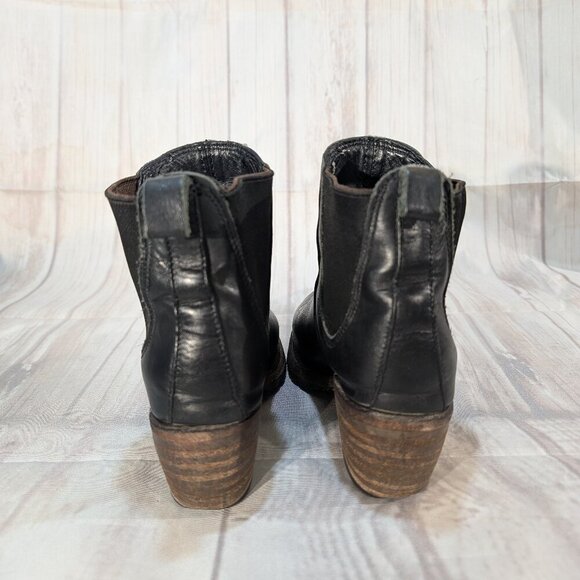 Vintage Black Leather Chelsea Ankle Boots - Women's 8 - Picture 2 of 9